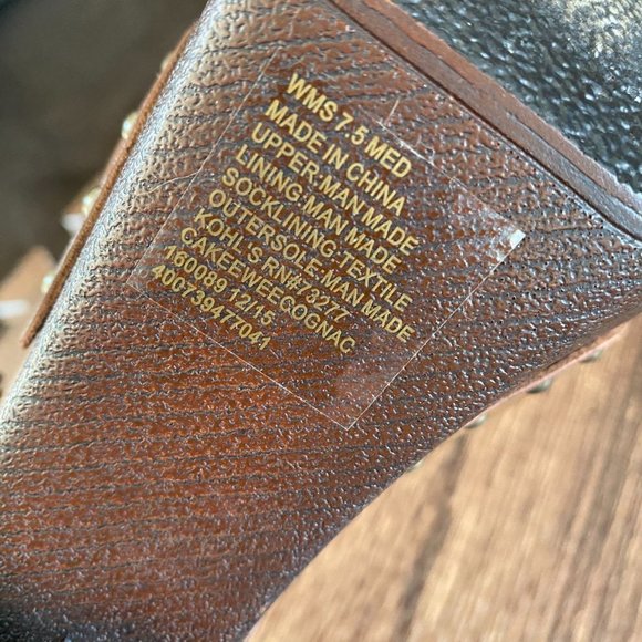 Candies Chunky Platform Boho Sandals Brass Studs Wooden Leather Size 7.5 - Picture 10 of 10